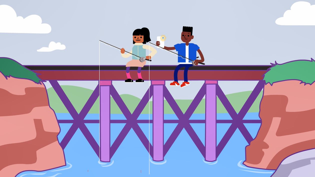 Fishing on rail tracks