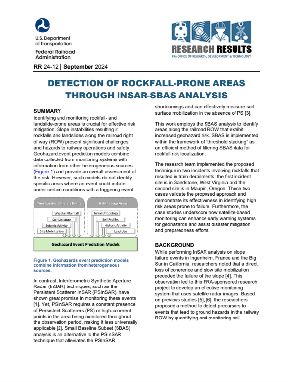 Detection of Rockfall-Prone Areas Through InSAR-SBAS Analysis